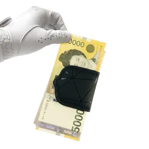 Schwarze magnetische Geldklammer mit geometrischem Gitterdesign tragbare Brieftasche