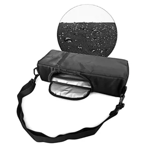 Portable waterproof black golf cooler bag with thermal lining and adjustable crossbody strap.
