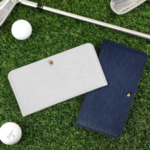 Schlichtes strukturiertes Leder-Geldscheinetui, tragbare minimalistische Golftasche Tasche.