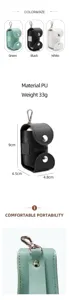 Detail view of portable PU golf ball pouch with buckle, showing compact size and multi colors.