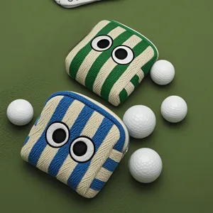 Koreanische süße gestreifte Golfballtasche mit großen Augen, modische Sport-Taillentasche.