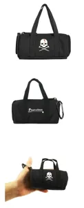 Mini borsa per palline da golf con manico e moschettone, custodia in poliestere.