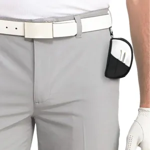 Tragbare Golfballtasche Gürteltasche PU Golf Zubehör Halterung mit Tees Display Neu