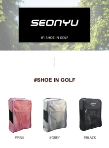 Golfschuhtasche tragbarer Aufbewahrungsbeutel mit Netztaschen fuer Reisen Sport.