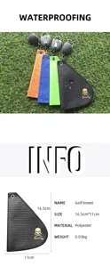 Tragbares Golfhandtuch mit Einziehclip und wasserdichtem Design, 16,5x11cm Polyester Material.