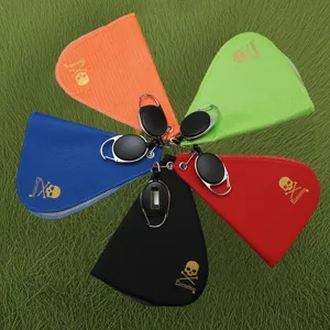 Golfball Reinigungs-Handtuch mit Einzug Clip tragbare Golf Putztasche bunte Set 5Stk