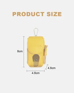 Tragbare Golfballtasche Taet haengende Leder Golf Tee Tasche kleine Aufbewahrungstasche gelb