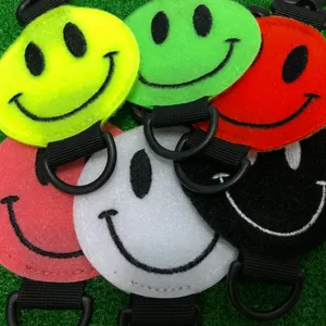 Kleurrijke smiley golfbal klittenband hangende gesp patch voor taille bevestiging.