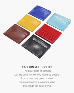 Bunte Leder Kartenetui schmale minimalistische Geldbörse Set für Damen und Herren