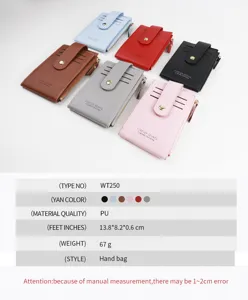 Stylisches multifunktionales PU Leder Kartenetui Portemonnaie für Damen mit Fach.