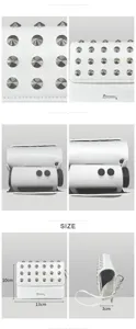 Bolsa de cuero blanca para medidor de distancia de golf riñonera con remaches metálicos y gancho.