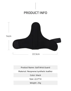 Golf wrist training aid correction band detail view, black neoprene material size 22.5x14cm