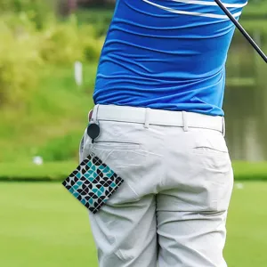 Golftuch mit einziehbarem Clip, geometrisches Muster Golfreinigungstuch für den Sport