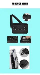 Golf swing training aid strap connector with metal hooks for golf bag posture correction