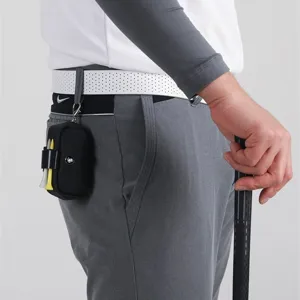 Draagbare zwarte golf accessoire tas met tee houder voor buitensport en training
