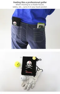 Golf Zubehoer Tasche und Reinigungstuch fuer Training, tragbares Design fuer Hosentasche.