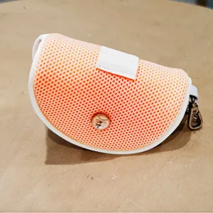 Tragbare Golfball-Aufbewahrungstasche, orangefarbene Netztasche für Outdoor-Sportarten und Training.