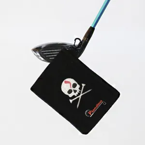 Golfhandtuch mit Magnetclip und Golfschläger-Design, strapazierfähiger Stoff für Bälle.