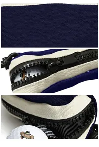 Tragbare Golfballtasche aus Canvas mit Reißverschluss, stilvolle Golftasche in Marineblau.