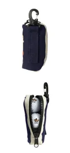 Tragbare Canvas Golfball-Tasche mit sicherem Reissverschluss und Karabinerhaken fur Sport.