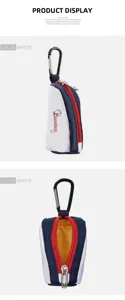 Tragbare Golfballtasche mit Karabinerhaken, langlebiges Canvas-Gewebe Design für Sportzubehör.