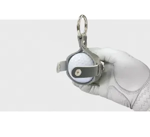 Hochwertiger Leder Mini Golfballhalter Einzelclip Schlüsselanhänger Golf Zubehör Detail.
