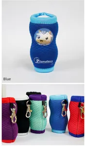 Neoprene golf ball holder bag, 3D portable mini waist pouch for two golf balls with hook.