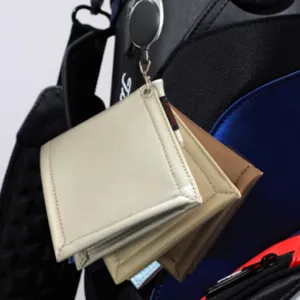 Leder Golf Reinigungstuch mit praktischem Aufrollclip, tragbares Golf Handtuch fur Schlaeger