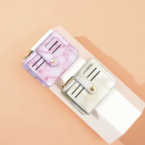 Damen kurzer Marmor Muster Münzbeutel Kartenhalter Set stilvolle kleine Brieftasche Hauptbild.