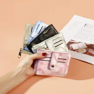 Koreanischer Stil MarmorMuster Kartenetui Damen kurze Mini Geldbörse Münzfach Kartenfächer Portemonnaie