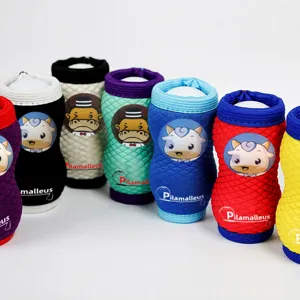 Neoprene golf ball holder pouch set, colorful portable golf ball sleeve storage bag for sports.