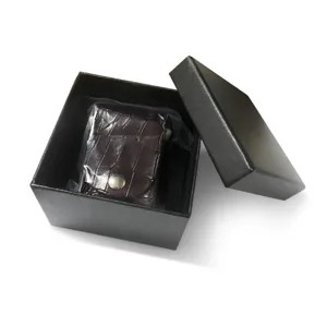 High-end leather crocodile pattern golf ball bag pouch with gift box packaging main display