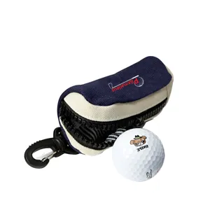 Tragbarer Golfball-Taschenbeutel Canvas-Zylinder-Design mit Golfball und Karabinerhaken.