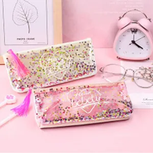 Korean style laser sequin coin purse with zipper and tassel for women daily use and cute style