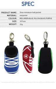 Miniförmige Golfballtasche aus Neopren-Material, kompakte Größe für Golftaschen und Zubehör.