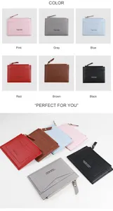 Koreanischer Stil Damen kurzer Reißverschluss Geldbeutel Mini Kartenetui Münztasche
