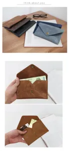 Detailansicht des PU-Leder-Umschlagkartenhalters und Münzbeutels mit Druckknopfverschluss.