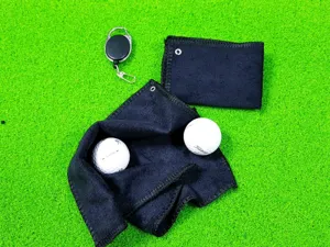Baumwolle Samt Golf Handtuch Set mit einziehbarer Haken und Mikrofasertuch für Schläger.