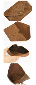 Vintage PU Leder Umschlag Kartenhalter und Mini Geldbörse mit Druckknopf für Herren.