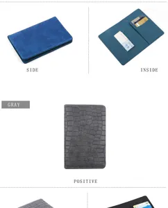Porta passaporto uomo in pelle PU portafoglio multi carte organizzatore documenti viaggio blu