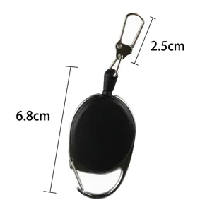 Ausziehbarer Ausweisjojo Karabiner Clip Metall Feder Schnalle Zubehör Detailansicht neu