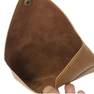 Klassischer brauner PU Leder Umschlag Kartenhalter minimalistische tragbare Mini Geldbörse