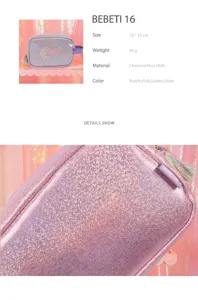 Glitzernde Kosmetiktasche mit funkelndem Finish, tragbare Reise Make-up Aufbewahrung.