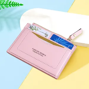 Koreanischer Stil Damen Mini PU Leder Kurze Reißverschluss Geldbörse Mehrere Kartenschlitze Student Münzbörse Für Den Täglichen Gebrauch
