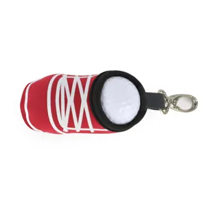 Neopren Golfballtasche Sneaker Form Tragbare Golfballtasche Beutel mit Clip Rot