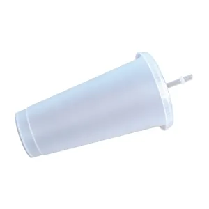 710ml Gobelet en Plastique avec Paille Changeant de Couleur Tasse de Café Réutilisable Blanc