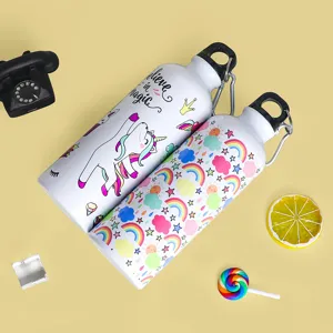 Sport Trinkflasche Farbwechselnde Aluminium Trinkgeschirr Outdoor Fitness Radfahren Tragbare Tasse Mit Karabiner