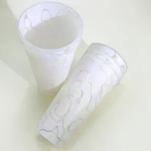 Reusable plastic cup with psychedelic colorful pattern, lightweight PP tumbler for daily use.