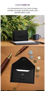 Schwarzes PU-Leder Kartenetui Detail mit minimalistischem Design und sicherem Druckknopfverschluss.