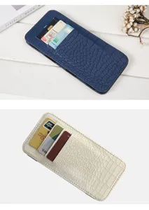 Krokodilmuster PU Leder Kartenhalter Etui Brieftasche mit mehreren Fächern und Klappdesign.
